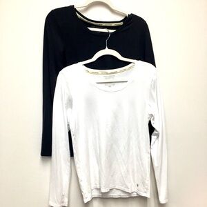 Lucky Brand Long Sleeve T- Shirt Bundle (2) Base Layer Medium Black White